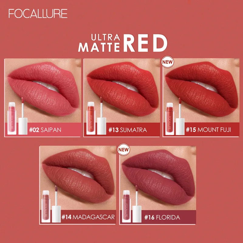 FOCALLURE 19 Color Liquid Lipstick Velvet Matte Lip Gloss Cosmetic Waterproof Lightweight Glaze Long Lasting Tint Makeup |