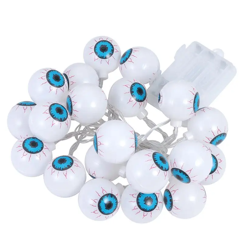 

1 Set of Halloween LED Eyeball Lamp String Decoration Festival Scary Light White