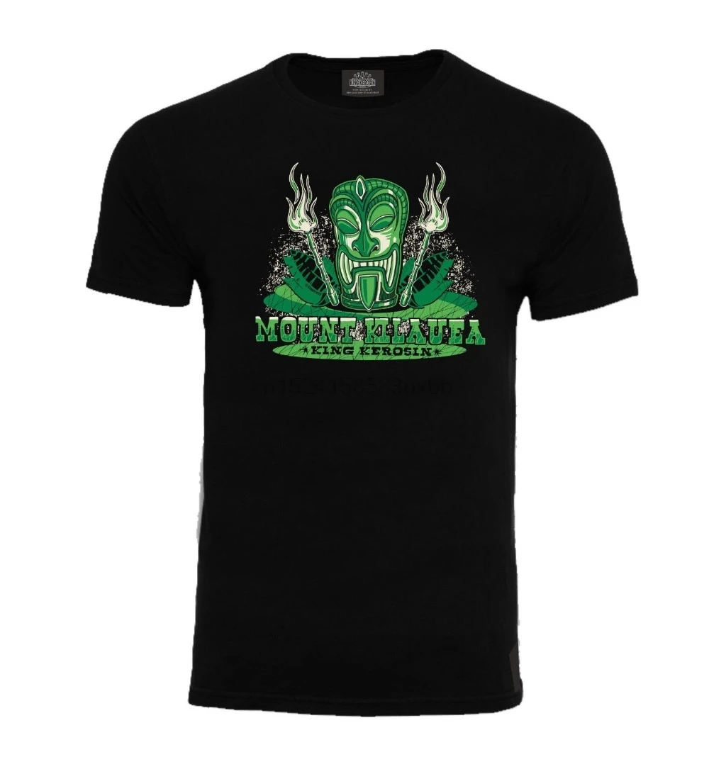 Хлопковые рубашки King Kerosin Camiseta футболка Mount Kilauea Oldschool Tiki Hawaii Oleaje модная с коротким