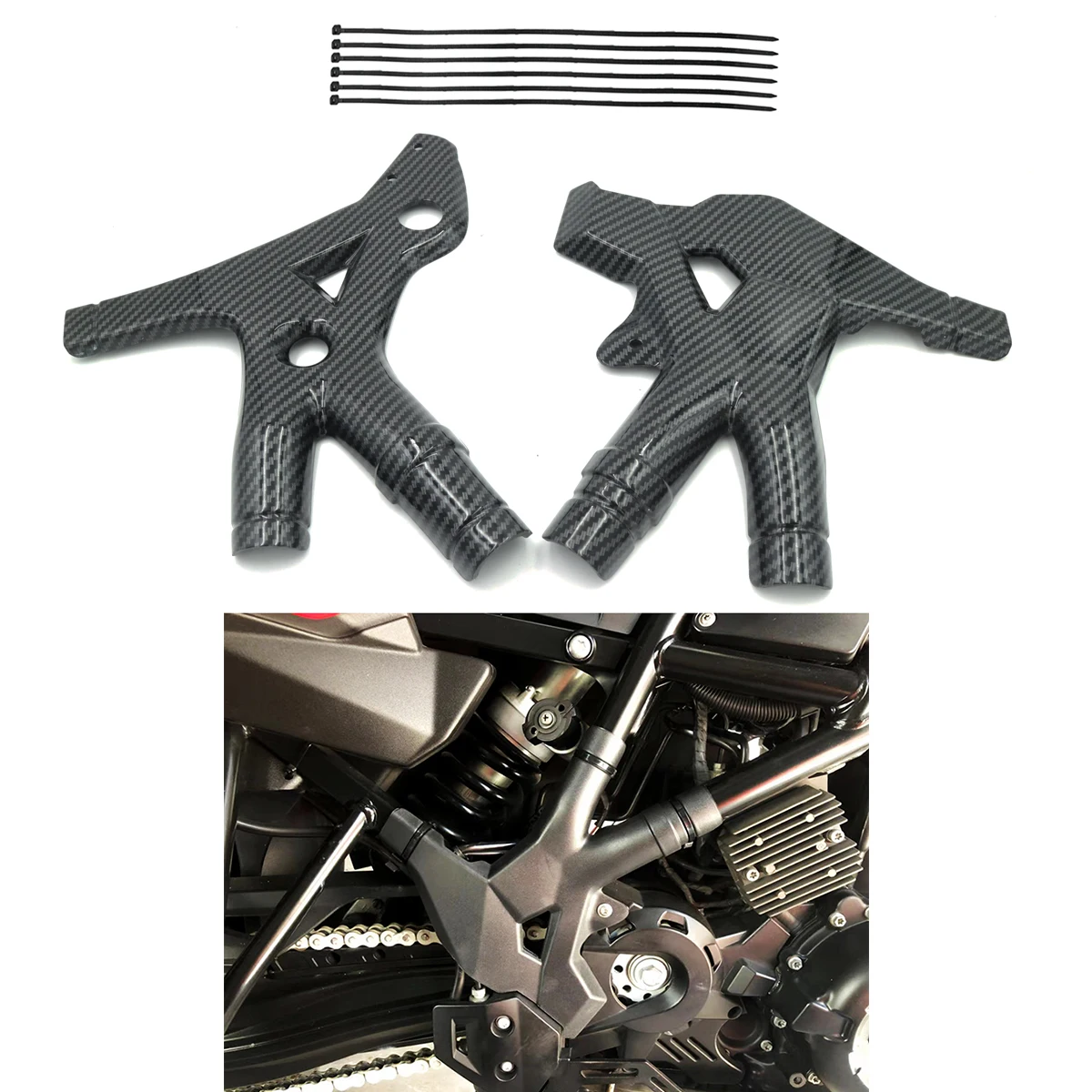 

Carbon Fiber Paint Side Frame Panel Guard Protector Cover Set For BMW F800GS ADV Adventure F700GS F650GS Twin 2008 - 2018