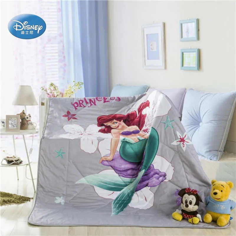 

Disney Ariel Mermaid Princess Throws Blanket Single Twin Full Queen Size Thin Comforter Summer Qulit Bed Cover for Girls Gift