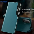 Для poco-m3 чехол смарт-чехол с окошком для экрана Магнитный чехол с флипом, кожзам, для xiaomi pocophone poco m3 милый м 3 6,53 в виде книжки с подставкой с рисунком coque