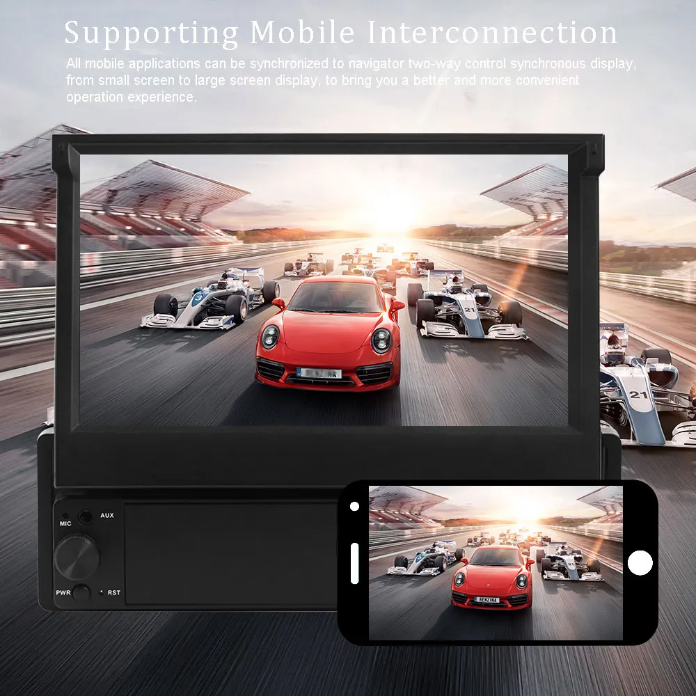 Автомагнитола Podofo 1 Din Android 6 0 7 дюймов сенсорный экран GPS навигация Wi