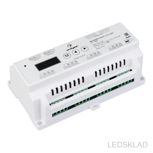 023826 Декодер SMART K18 DMX (12 36V 12x5A) (ARL IP20 Пластик 5 лет) 1шт. Arlight|Новизна освещения| |