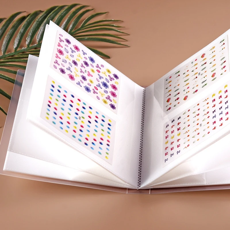 Органайзер для наклеек на ногти 20 листов водостойкий простой в использовании