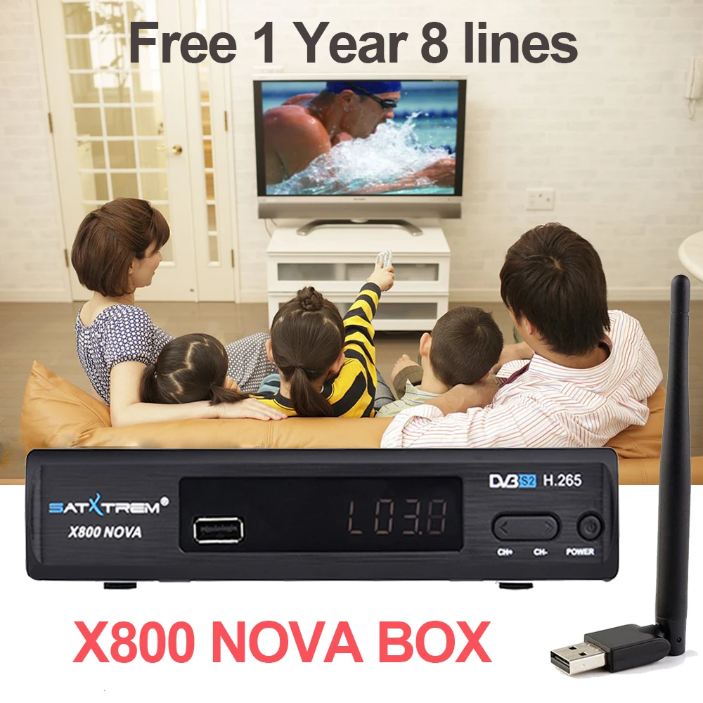 Satxtrem X800 Nova Индия спутниковый ресивер DVB-S2 с 1 год Clines Oscam Receptor Поддержка IPTV USB Wifi Openbox HD ресивер