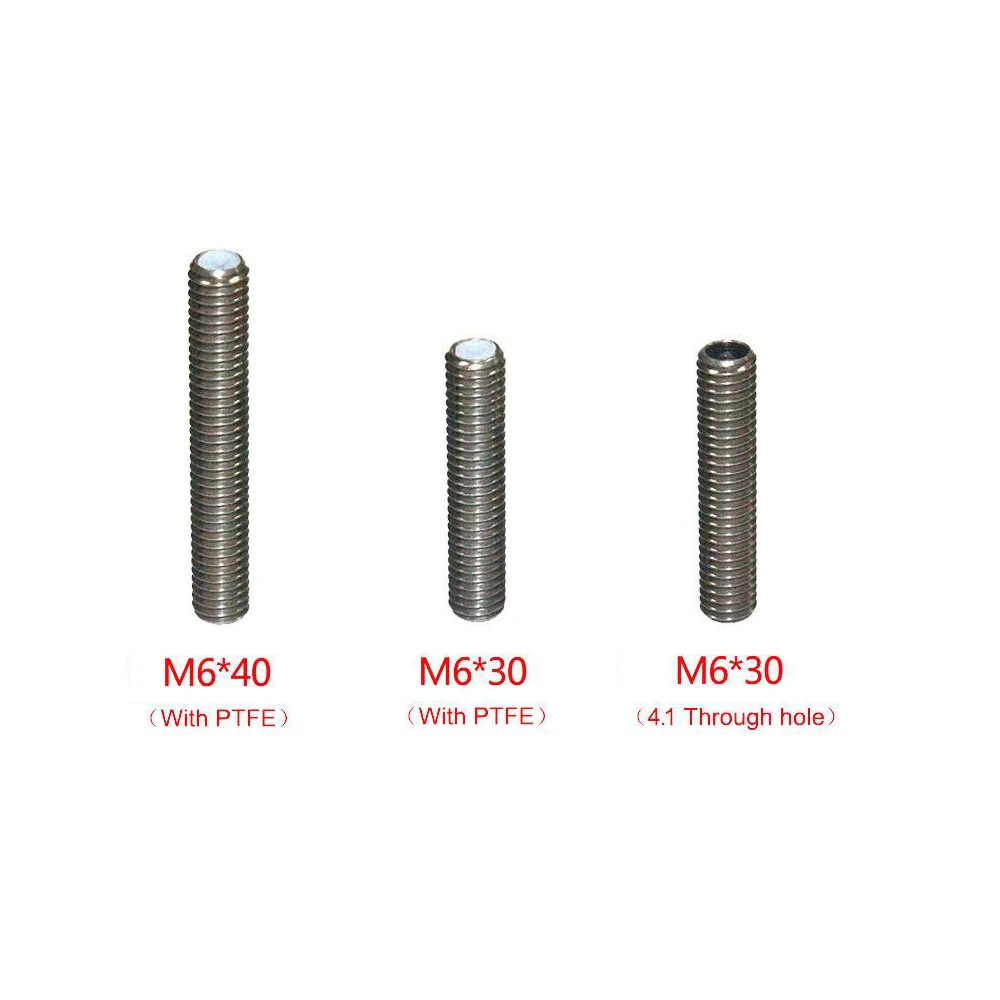 Нержавеющая сталь горло длинные M6 30 мм 40 с резьбой для MK8 MK9 1 75 нити 3D принтеры