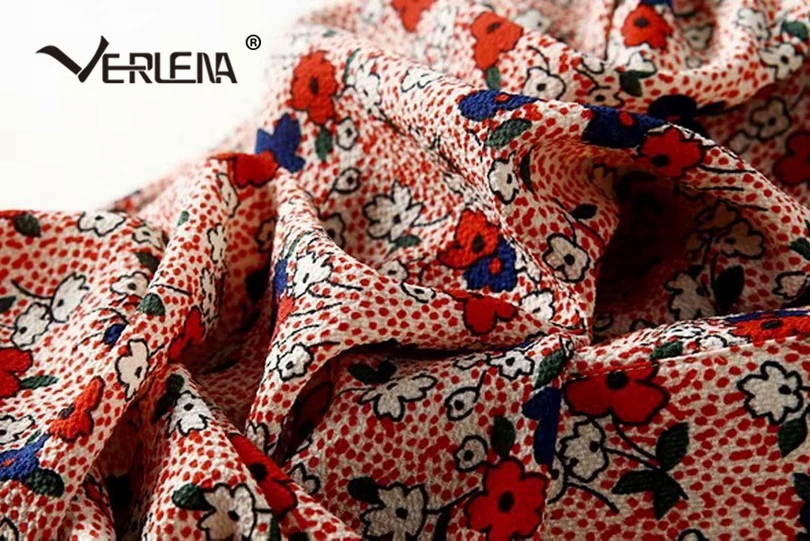 Женское винтажное шифоновое платье Verlena с коротким рукавом-фонариком и цветочным