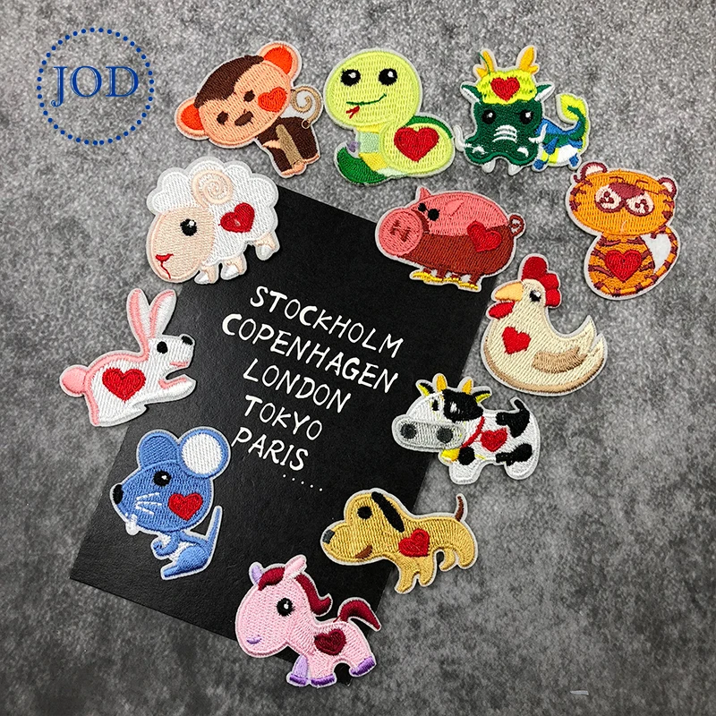 Мышь свинья животное вышивка железо на заплатках для одежды детская аппликация