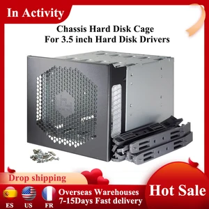 5 25 to 5x 3 5 hdd cage hard driver tray caddy cd rom slot internal external pc diy sata sas rack adapter with fan space free global shipping