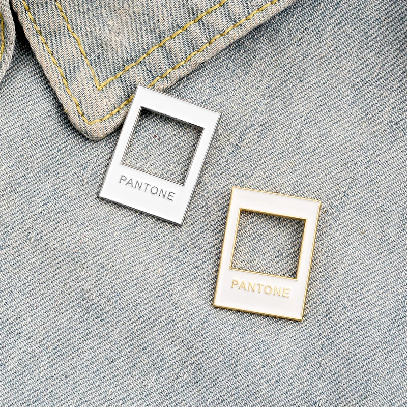 

Gold and silver color Window Enamel Lapel Pins simple design Brooches Badges Backpack Pins Gifts for Friends Wholesale Jewelry