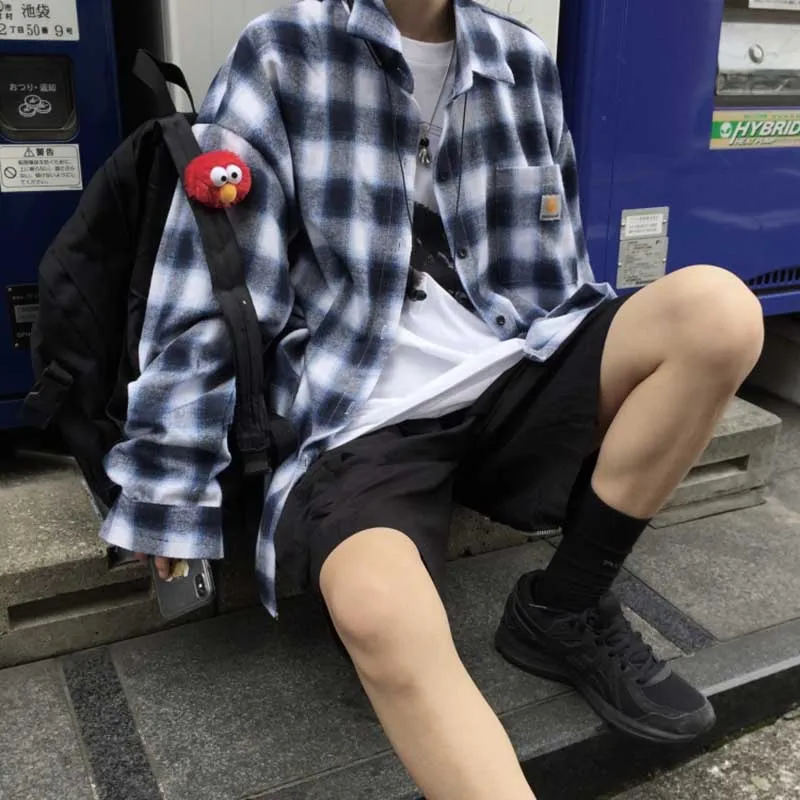 NiceMix Privathinker клетчатые рубашки для мальчиков Свободная рубашка с длинными