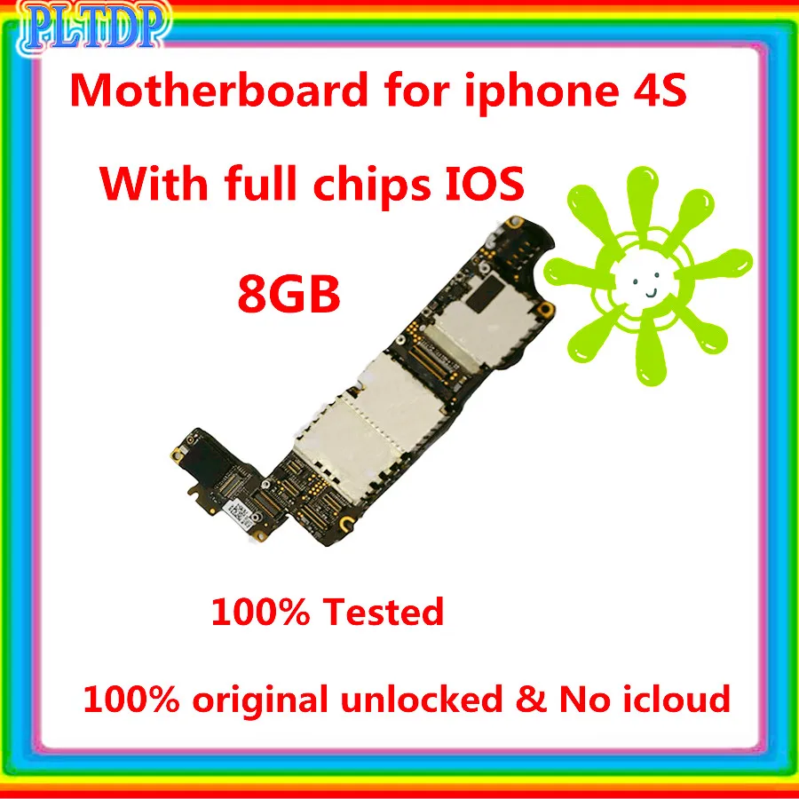 100% Оригинал материнская плата для iPhone 4s с чипом разблокирован I Phone материнскую
