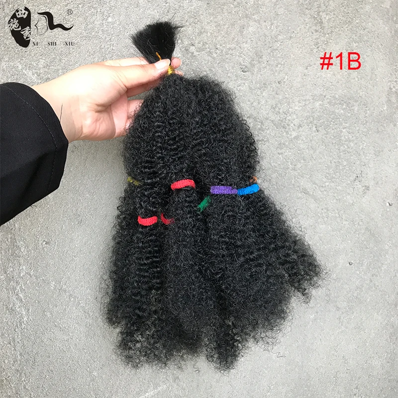XISHIXIU-extensiones de cabello sintético Afro rizado a granel, pelo trenzado de ganchillo, color ombré