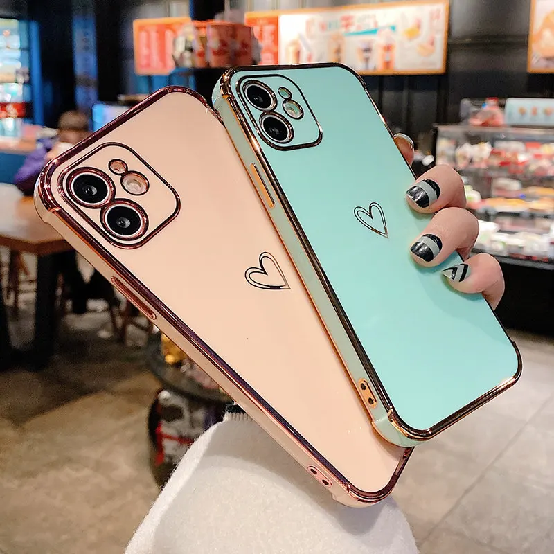 Чехол для телефона с сердечками iPhone 11 12 Pro Max XS XR X 7 8 Plus Mii противоударный бампер