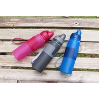 collapsible water bottle leak proof twist cap bpa free 17 oz