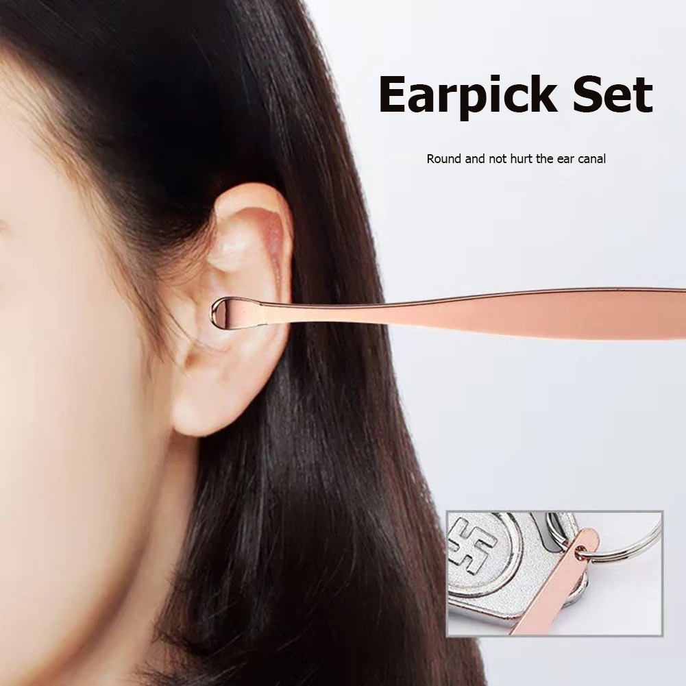 

6pcs Ear Picker Stainless Steel Spiral Earpick Curette Spoon Ear Cleaner