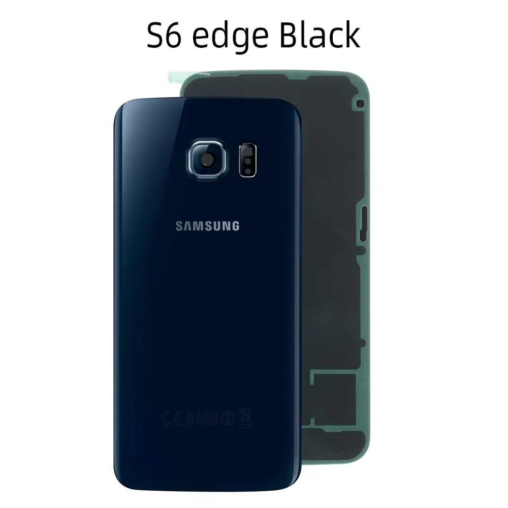 Задняя крышка батарейного отсека для samsung Galaxy S6 задняя крышка корпуса батарейного отсека чехол запасные части - Цвет: Black S6 edge