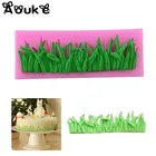 Aouke трава силиконовые моделирующие формы DIY двойной сахарные фигурки для выпечки шоколадный под давлением пудинг торт трава украшения силиконовые формы