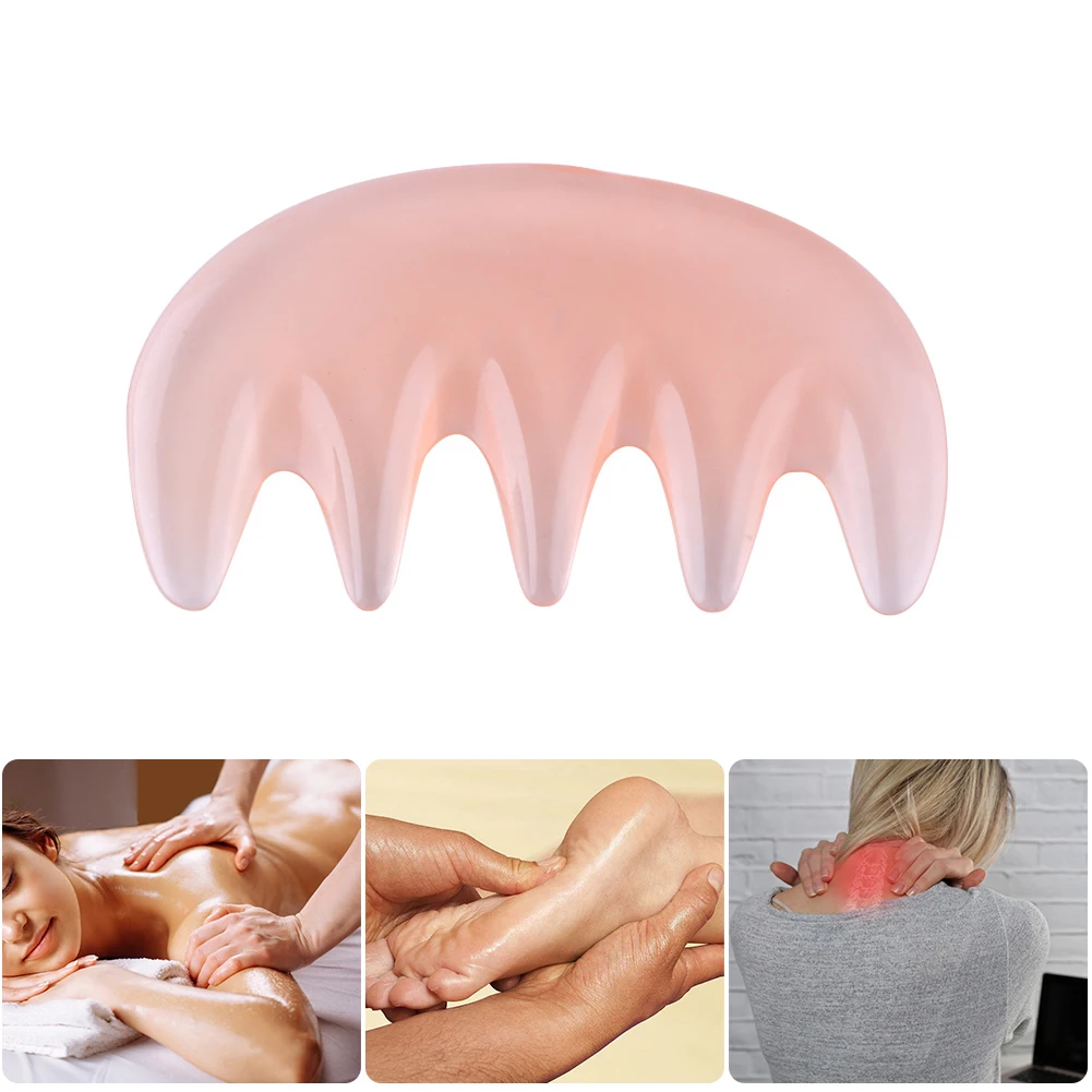 

Smooth Edge Horn Thickened Pink Comb Wide Toothed Head Acupoints Massage Comb Guasha Treatment Scraping Board Hair Care Tool