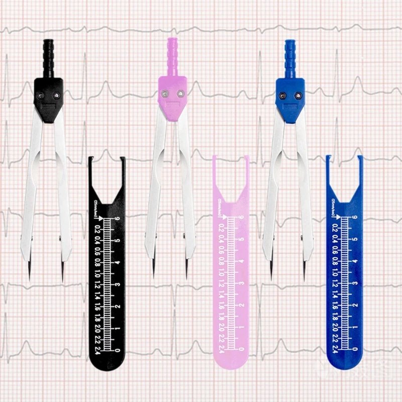 

EKG Caliper ECG Calipers Measuring Tool with Ruler Electrocardiogram Drafting Divider Compatible with Nursing Divider