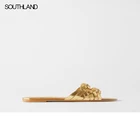 Шлепанцы South Land женские плетеные, Пляжная повседневная обувь, плоский каблук, сланцы, уличные сандалии, лето 2020