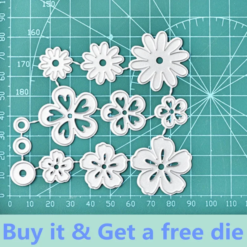 dies and gift Eastshape 12 шт цветы металлические Вырубные штампы Маргаритка DIY Выгравированные штампы ремесло изготовление бумажных карточек Скрапбукинг тиснение Новинка - Цвет: dies and gift