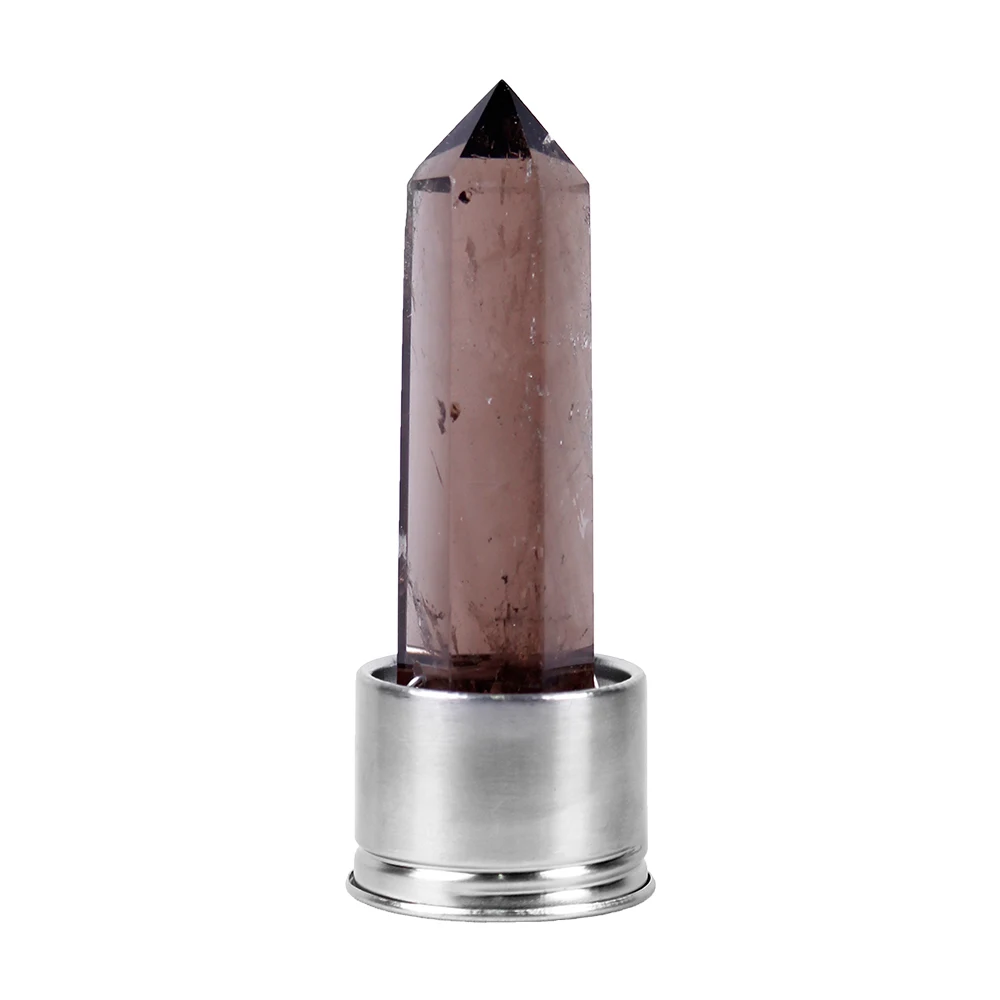smokey quartz Натуральный кристалл Колонка энергия здоровый стакан для воды стеклянная бутылка для воды эликсир Кристалл обелиск палочка Исцеление натуральный драгоценный камень кварц - Цвет: smokey quartz