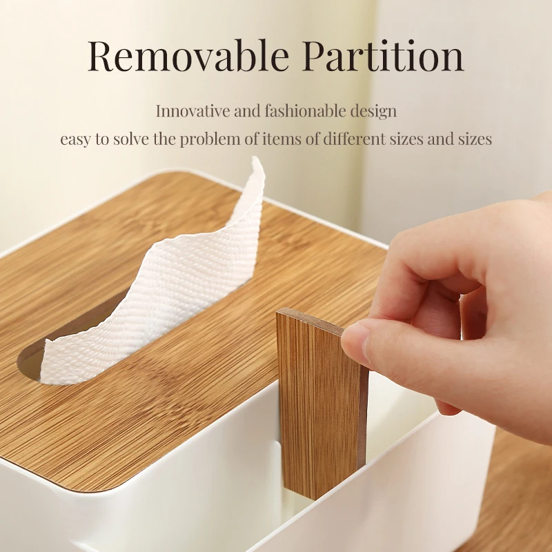 home desktop organizer multi compartments wood cover storage box for tissue cosmetics makeup phone holder stand organizer basket free global shipping