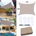 Уличный тент-парус, водонепроницаемый тент, садовый навес, прямоугольный холщовый тент для бассейна, Черный тент, 2x1,8 м