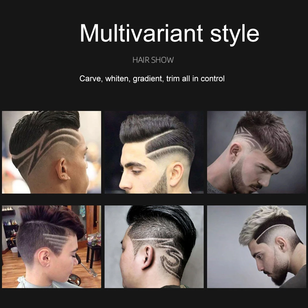 

Professional Mens Cordless Hair Clippers USB Recharge Hair Outliner Grooming Trimmer T-Blade Haircut Styling Tool For Hair Salon