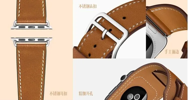 Ремешки из натуральной кожи для Apple Watch тонкие ремешки тура 42 мм 44 браслет iwatch 5 38 40