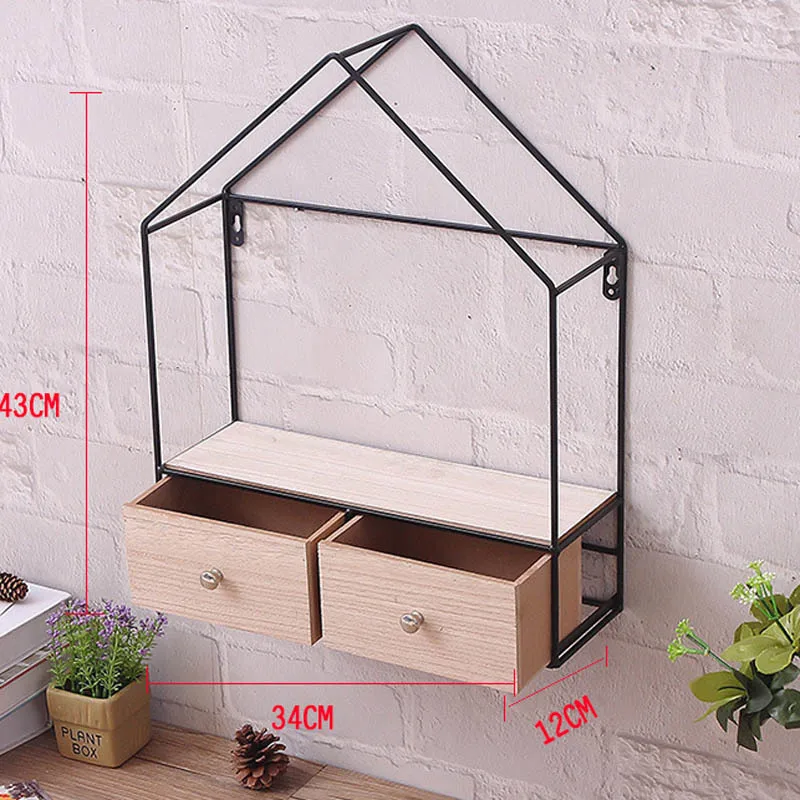 Креативный DIY треугольный ящик для дома шкаф хранения железная твердая древесина