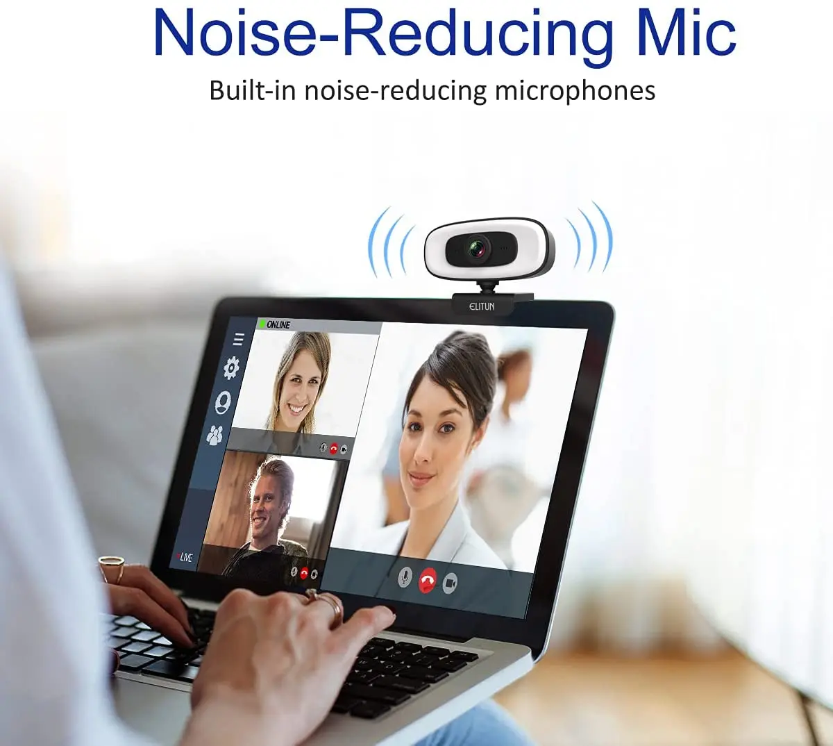 4K Webcam PC Laptops Portable 2K 1080P Live Streaming Flexible Full HD Web Camera For Computer With Microphone Light | Компьютеры и