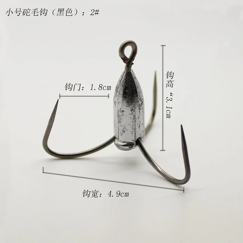 Тройные рыболовные крючки POETRYYI 1 шт./компл. с бородкой из углеродистой стали супер