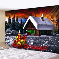christmas decoration tapestry wall mounted christmas home decoration christmas snow scene snowman print large size tapestry