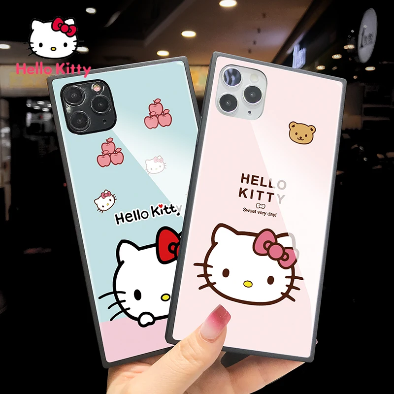 

Hello Kitty for IPhone 7/8P/X/XR/XS/XSMAX/11/12Pro/12mini Personality Straight-edge Anti-fall Mobile Phone Case Cover