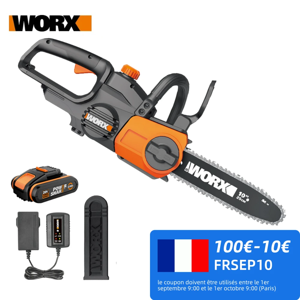 ПИЛА ЭЛЕКТРИЧЕСКАЯ WORX WG322E.1 20 в портативная цепная мини-пила для деревообработки |
