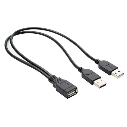 

USB 2.0 A Male to USB Female 2 Double Dual Power Supply USB Female Splitter Extension Cable HUB Charge for Printers