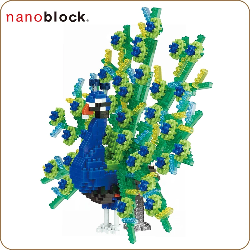 Kawada Nanoblock NBM023 Павлин строительные блоки фигурки животных игрушки Кирпичи 600 штук