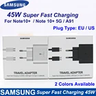 Оригинальное быстрое зарядное устройство для SAMSUNG GALAXY Note 10 Plus Note10Plus USB-C A91 Note10 +, 45 Вт