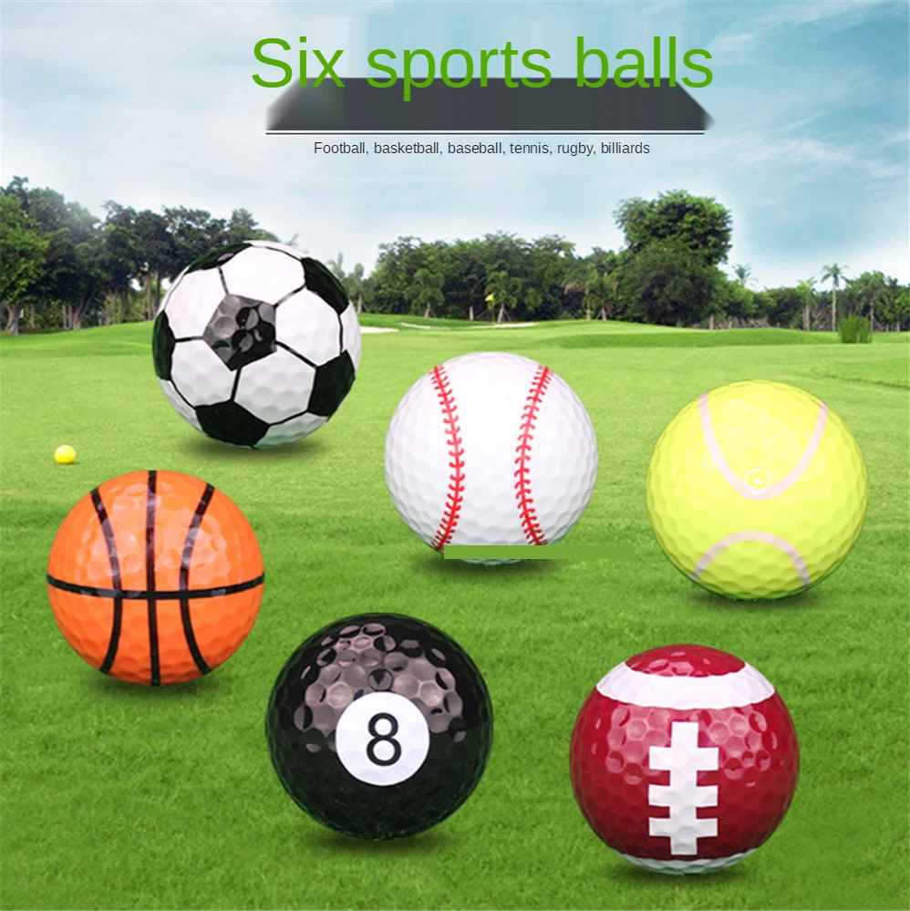

New 1 Pcs Golf Practice Ball Game Ball Gift Sports Two Layers Multicolors Novel Golf Balls Drop Ship
