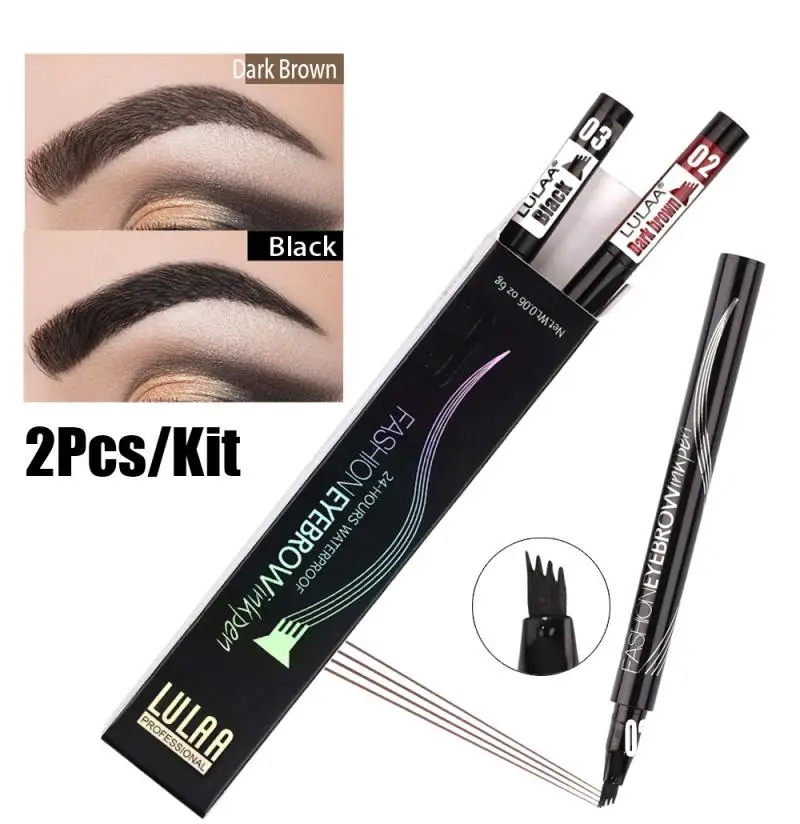LULAA 1 или 2 шт. натуральная ручка для микроблейдинга бровей татуаж 4 наконечника