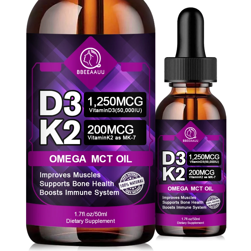 

Bbeeaauu Organic Health Vitamin D3 K2 Drops Promote Bone Development Protect the Heart Boost Immune Vitamin Calcium Supplement