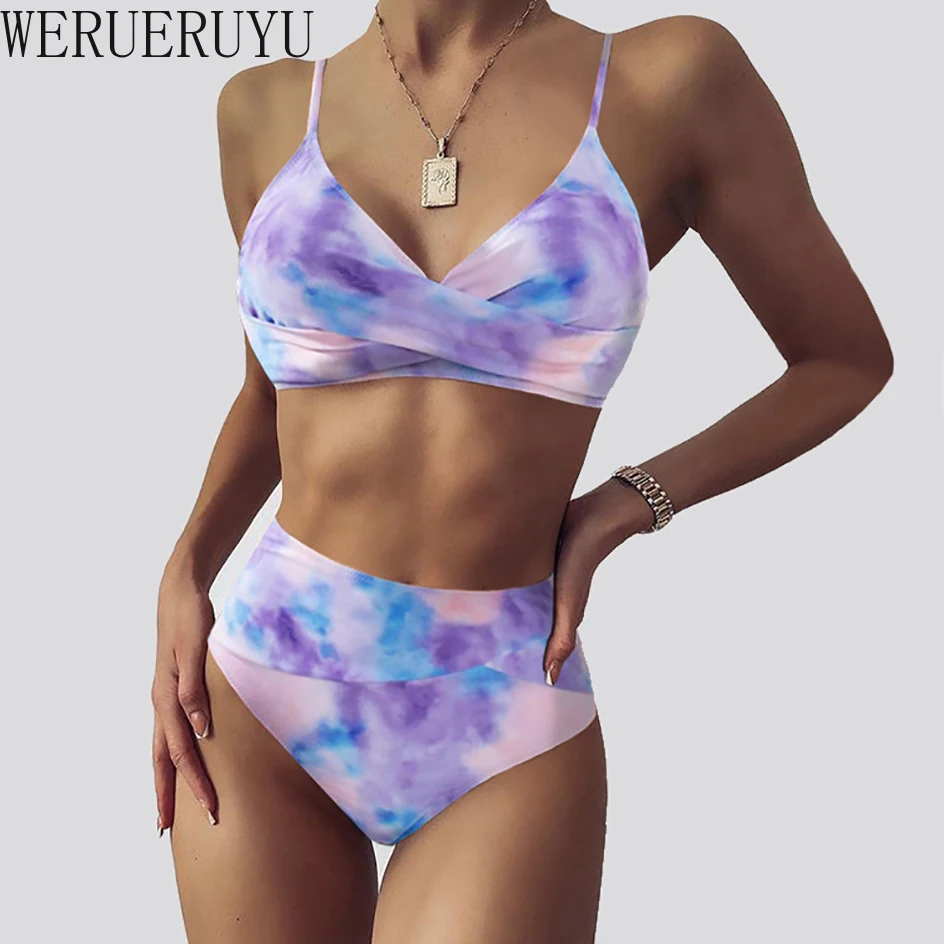 

High Waist Bikini Set Women 2021 Swimwear Swimsuit Sexy Leopard Bikinis Tie Dye Brazilian Swimming for Bathing Suit Beach Wear