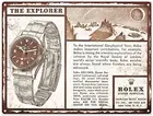 Жестяная вывеска 1958 Rolex Explorer Watch Ad Mancave, забавный декор для паба, домашнего декора, алюминиевая металлическая вывеска, настенное украшение 8x12 дюймов