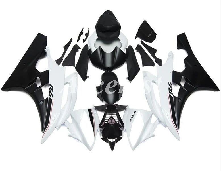 

(Литьевая форма) Новый ABS мотоцикл Полный обтекатели комплект для YAMAHA YZF-R6 2006 2007 06 07 Кузов Набор черный белый