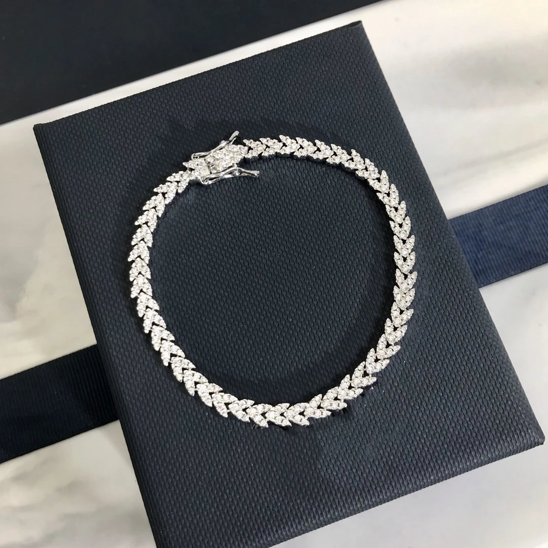 Модный шарм копия 1:1 Серебряное озеро синий кутюр Пшеница Спайк браслет женские