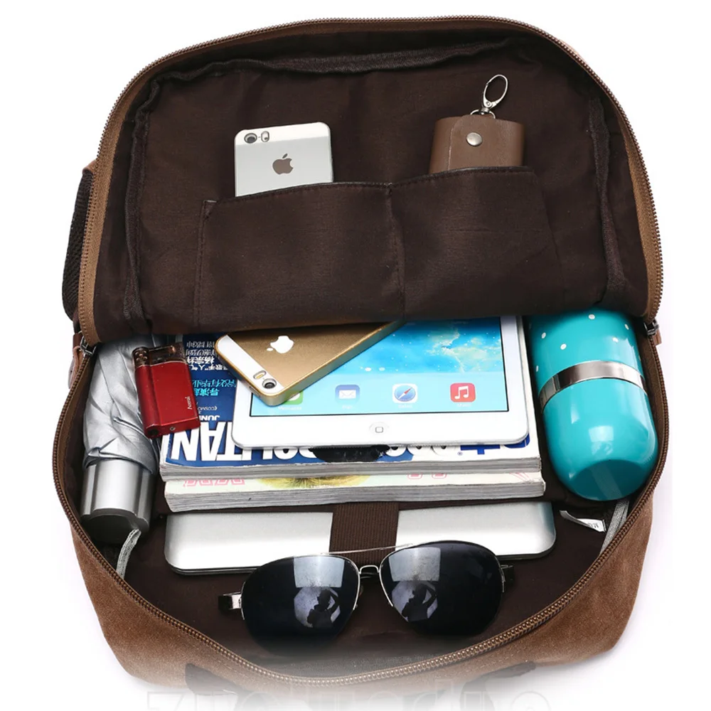 Холщовый Рюкзак для улицы винтажный рюкзак ноутбука повседневный с несколькими