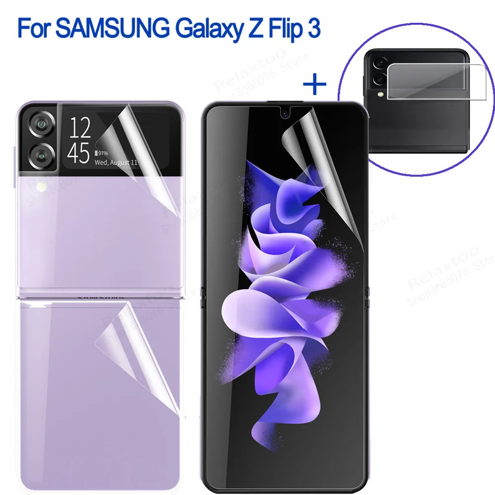 3-в-1 Передняя и задняя Гидрогелевая пленка для samsung galaxy z flip 3 zflip3 защитная экрана